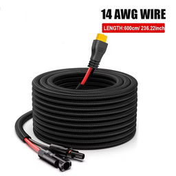 [CAB-ADPT-FV-MC4-XT60-14AWG-EXT-EF-3M] Cable Adaptador Fotovoltaico MC4 a XT60 14AWG Extención para Panel Solar a Estación EcoFlow Recubierto en Fibra de Vidrio (10Pies/3M)